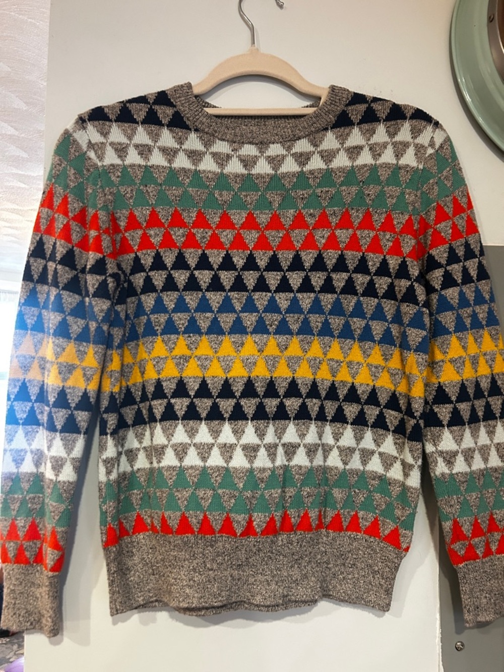 GAP Kids Multicolor Geometric Triangle Crewneck Sweater